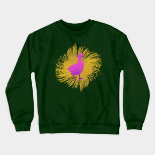 Pink Duck with mustard yellow feathers Crewneck Sweatshirt